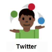 Man Juggling: Dark Skin Tone on Twitter Twemoji
