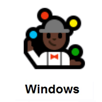 Man Juggling: Dark Skin Tone on Microsoft Windows