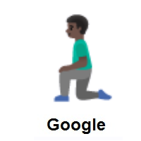 Man Kneeling: Dark Skin Tone on Google Android
