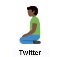 Man Kneeling: Dark Skin Tone on Twitter Twemoji