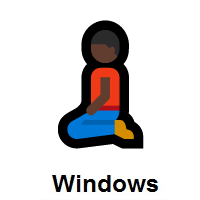 Man Kneeling: Dark Skin Tone on Microsoft Windows