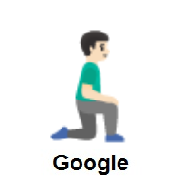 Man Kneeling Facing Right: Light Skin Tone on Google Android