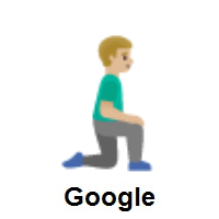 Man Kneeling Facing Right: Medium-Light Skin Tone on Google Android
