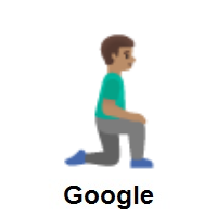 Man Kneeling Facing Right: Medium Skin Tone on Google Android