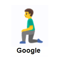 Man Kneeling on Google Android