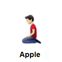 Man Kneeling: Light Skin Tone on Apple iOS