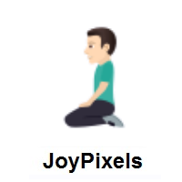 Man Kneeling: Light Skin Tone on JoyPixels