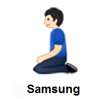Man Kneeling: Light Skin Tone on Samsung