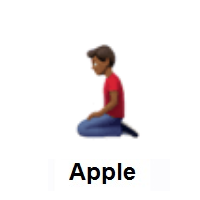 Man Kneeling: Medium-Dark Skin Tone on Apple iOS