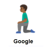 Man Kneeling: Medium-Dark Skin Tone on Google Android