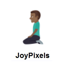 Man Kneeling: Medium-Dark Skin Tone on JoyPixels
