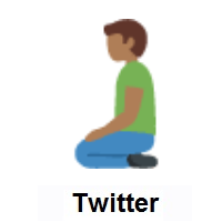 Man Kneeling: Medium-Dark Skin Tone on Twitter Twemoji