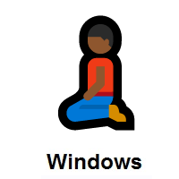 Man Kneeling: Medium-Dark Skin Tone on Microsoft Windows