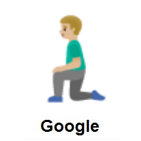Man Kneeling: Medium-Light Skin Tone on Google Android