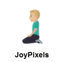 Man Kneeling: Medium-Light Skin Tone on JoyPixels