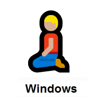 Man Kneeling: Medium-Light Skin Tone on Microsoft Windows