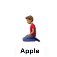 Man Kneeling: Medium Skin Tone on Apple iOS
