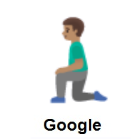 Man Kneeling: Medium Skin Tone on Google Android