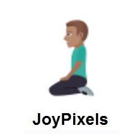 Man Kneeling: Medium Skin Tone on JoyPixels