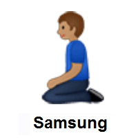 Man Kneeling: Medium Skin Tone on Samsung