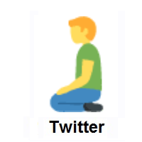 Man Kneeling on Twitter Twemoji