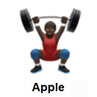 Man Lifting Weights: Dark Skin Tone on Apple iOS