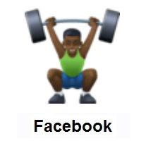 Man Lifting Weights: Dark Skin Tone on Facebook