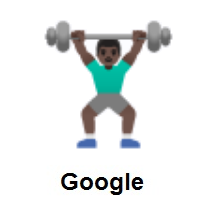 Man Lifting Weights: Dark Skin Tone on Google Android