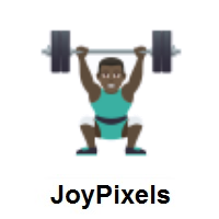 Man Lifting Weights: Dark Skin Tone on JoyPixels