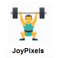 Man Lifting Weights on JoyPixels