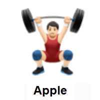 Man Lifting Weights: Light Skin Tone on Apple iOS
