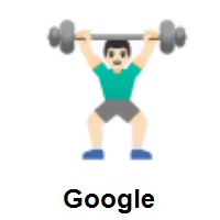 Man Lifting Weights: Light Skin Tone on Google Android