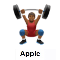 Man Lifting Weights: Medium-Dark Skin Tone on Apple iOS