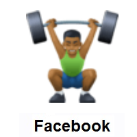 Man Lifting Weights: Medium-Dark Skin Tone on Facebook