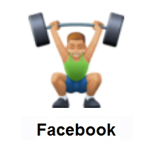 Man Lifting Weights: Medium-Light Skin Tone on Facebook
