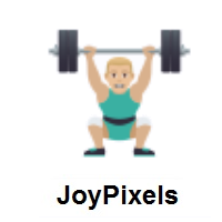 Man Lifting Weights: Medium-Light Skin Tone on JoyPixels