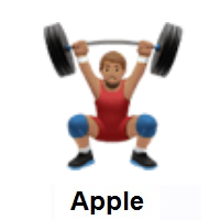 Man Lifting Weights: Medium Skin Tone on Apple iOS