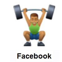Man Lifting Weights: Medium Skin Tone on Facebook