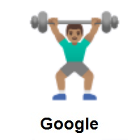 Man Lifting Weights: Medium Skin Tone on Google Android