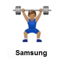 Man Lifting Weights: Medium Skin Tone on Samsung