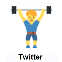 Man Lifting Weights on Twitter Twemoji