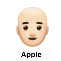 Man: Light Skin Tone, Bald on Apple iOS