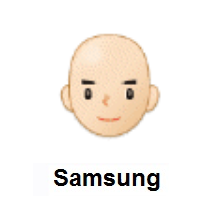 Man: Light Skin Tone, Bald on Samsung