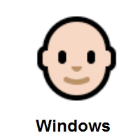 Man: Light Skin Tone, Bald on Microsoft Windows
