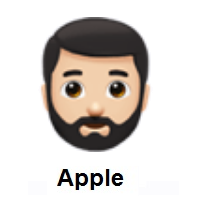 Man: Light Skin Tone, Beard on Apple iOS