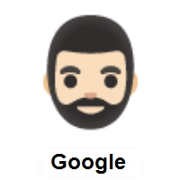 Man: Light Skin Tone, Beard on Google Android
