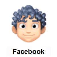 Man: Light Skin Tone, Curly Hair on Facebook