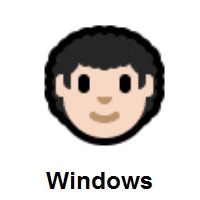 Man: Light Skin Tone, Curly Hair on Microsoft Windows