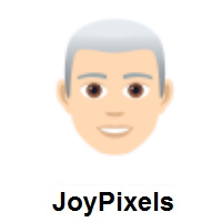 Man: Light Skin Tone, White Hair on JoyPixels