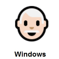 Man: Light Skin Tone, White Hair on Microsoft Windows